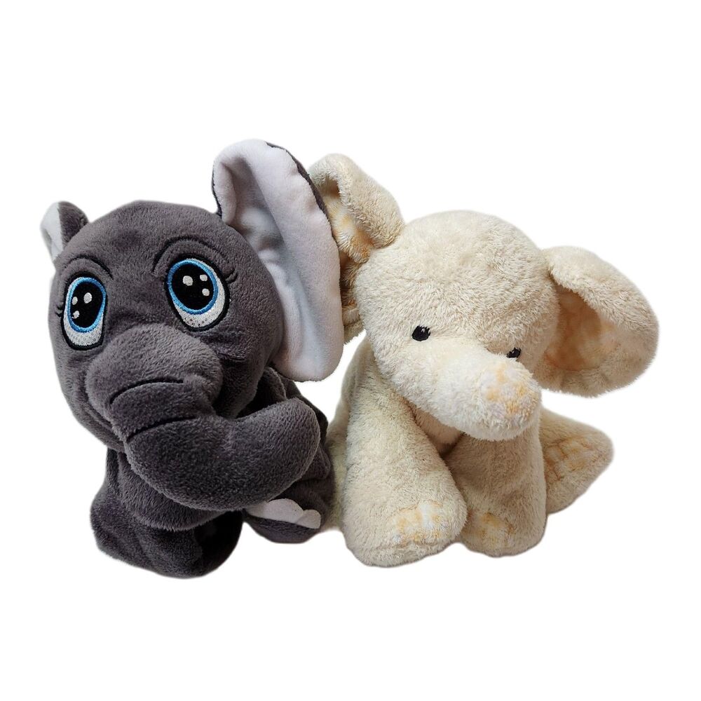 TY Elephant Plush Zookiez Slappy Gray Plush Bundle
